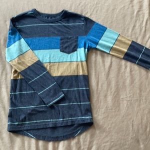 Blue Striped Long Sleeve Tee